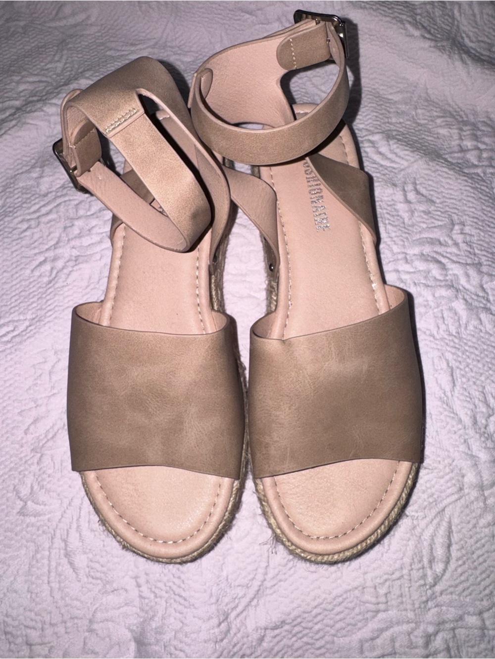 Women's Neutral Ankle-Strap Espadrille Sandals - Taupe